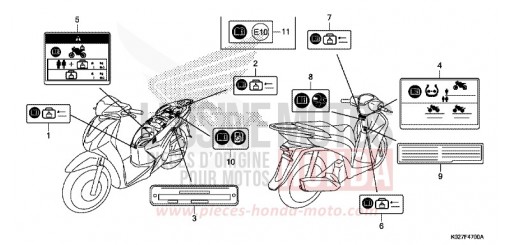 CAUTION LABEL SH150ADE de 2014